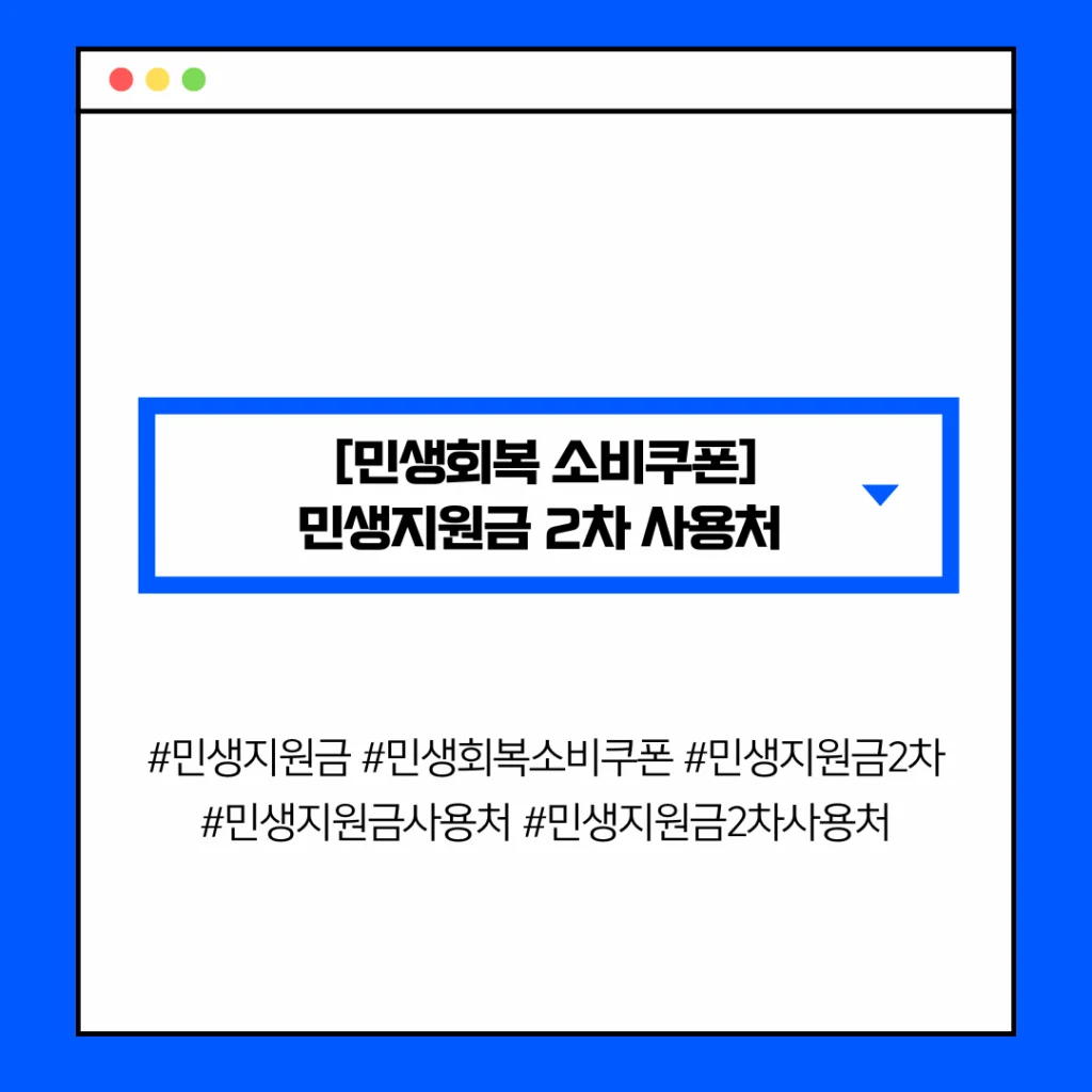 [민생회복 소비쿠폰] 민생지원금 2차 사용처 (편의점·마트·온라인 가능)
