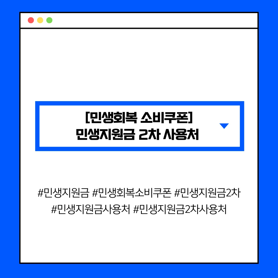 [민생회복 소비쿠폰] 민생지원금 2차 사용처 (편의점·마트·온라인 가능)