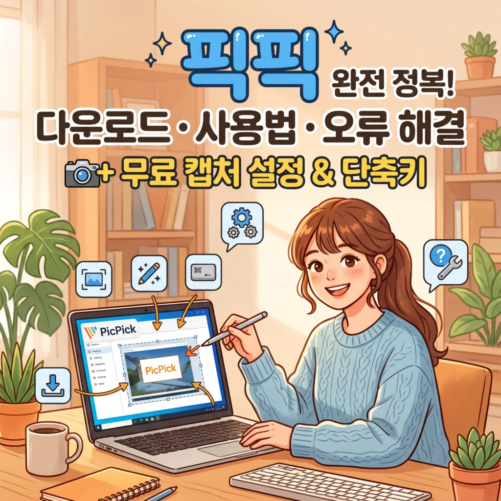 픽픽 다운로드 사용법 오류해결(+무료 캡처 설정 단축키)