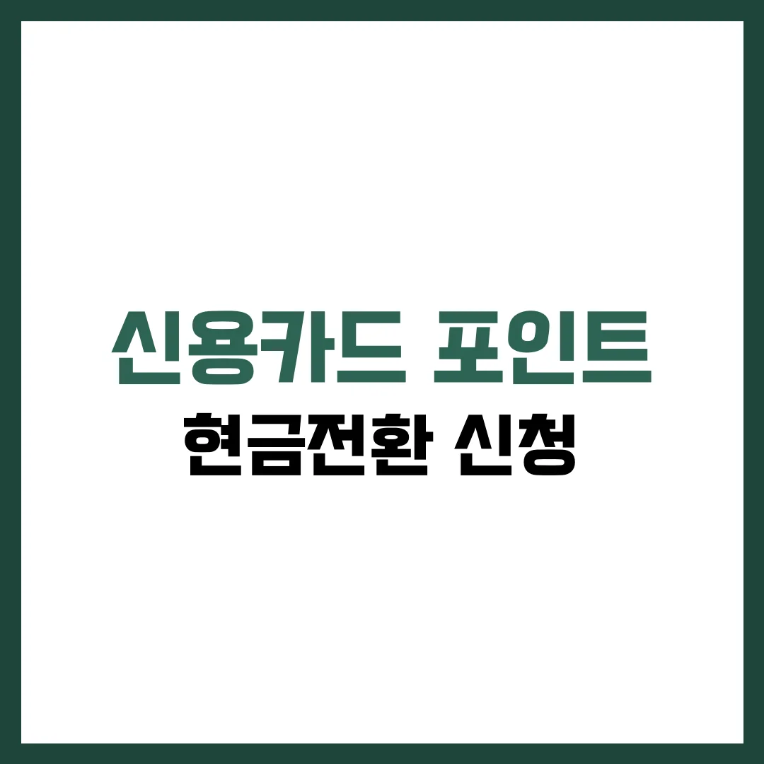 카드 포인트 현금전환 방법 완벽 가이드 2025