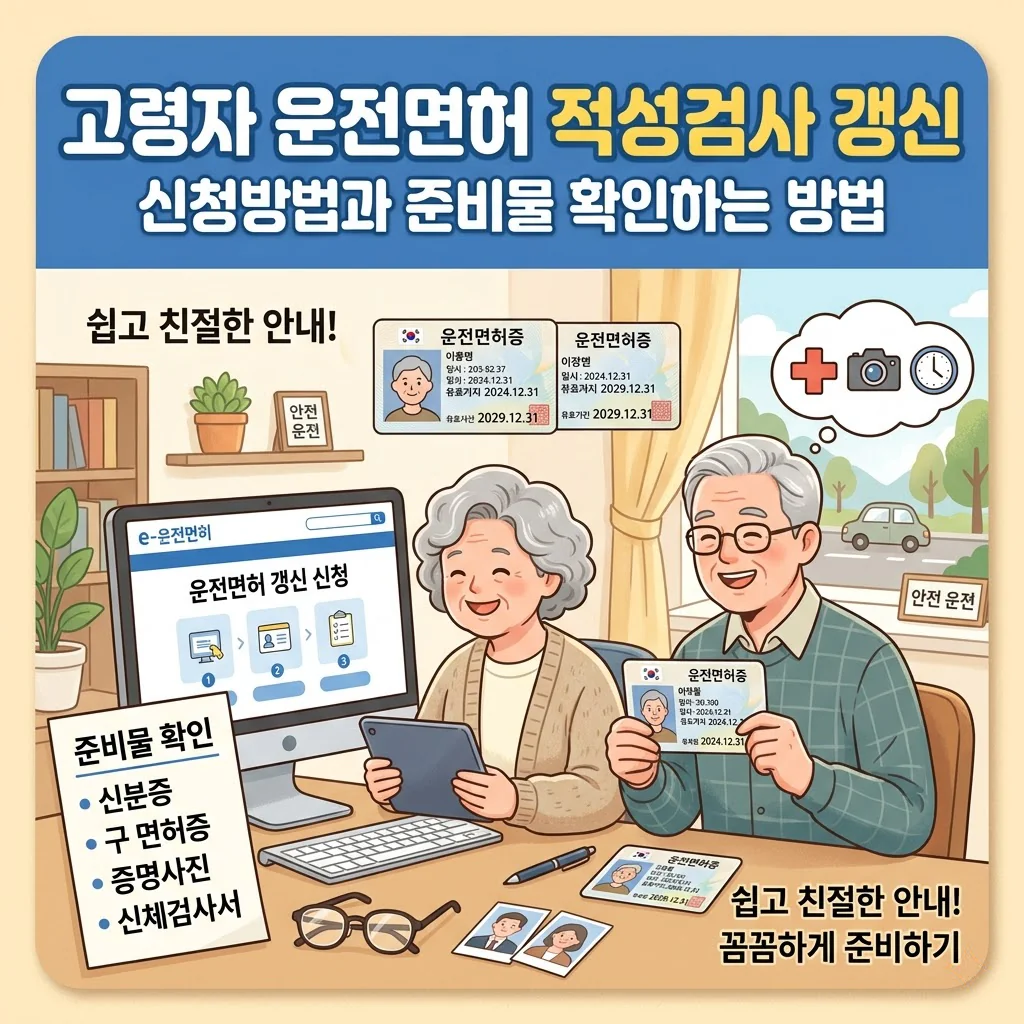 고령자 운전면허 적성검사 갱신 신청방법과 준비물 확인하는 방법