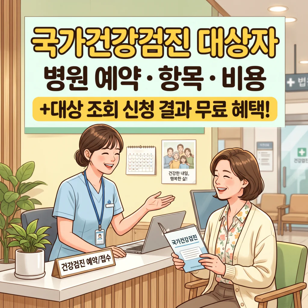 국가건강검진 대상자 병원 예약 항목 비용(+신청 결과 무료 조회 가이드)