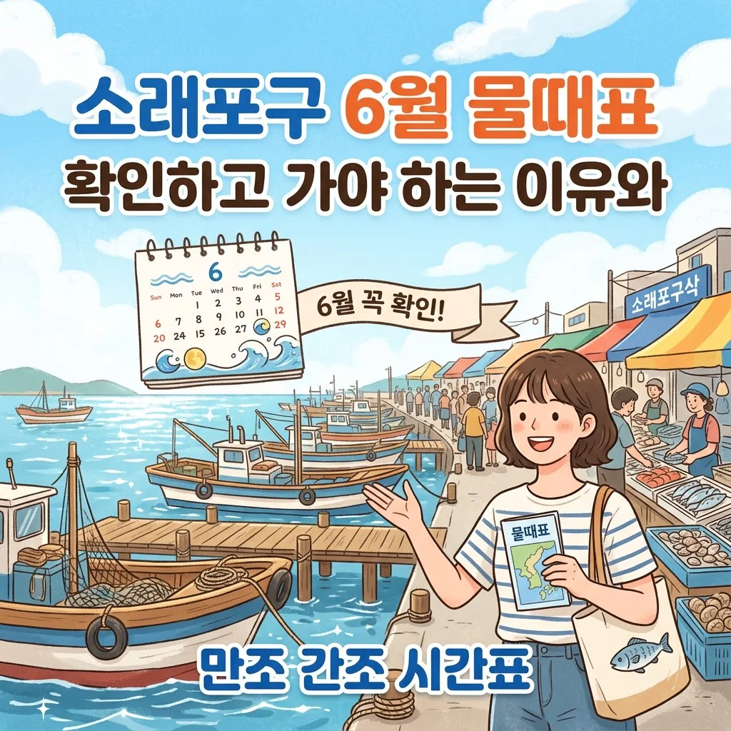 소래포구 6월 물때표 확인하고 가야 하는 이유와 만조 간조 시간표