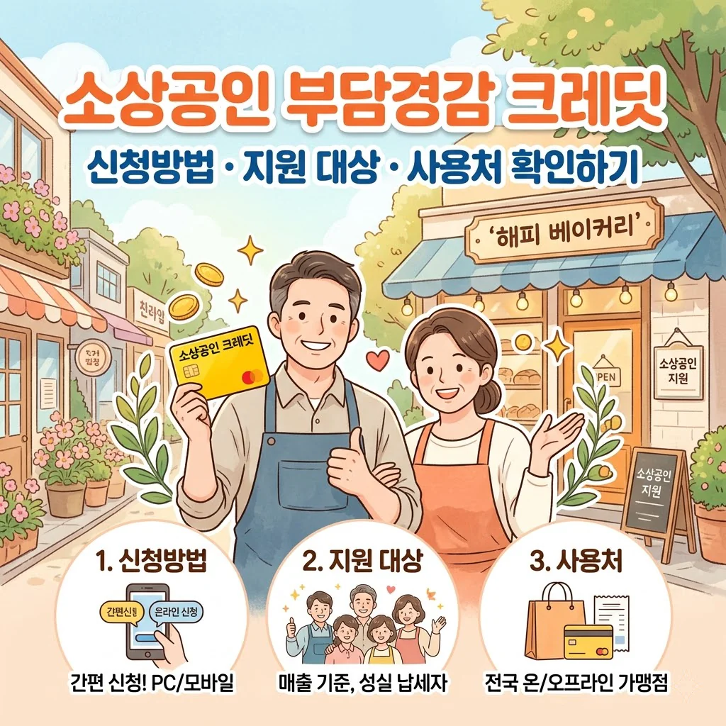 소상공인 부담경감 크레딧 신청방법과 지원 대상 및 사용처 확인하기