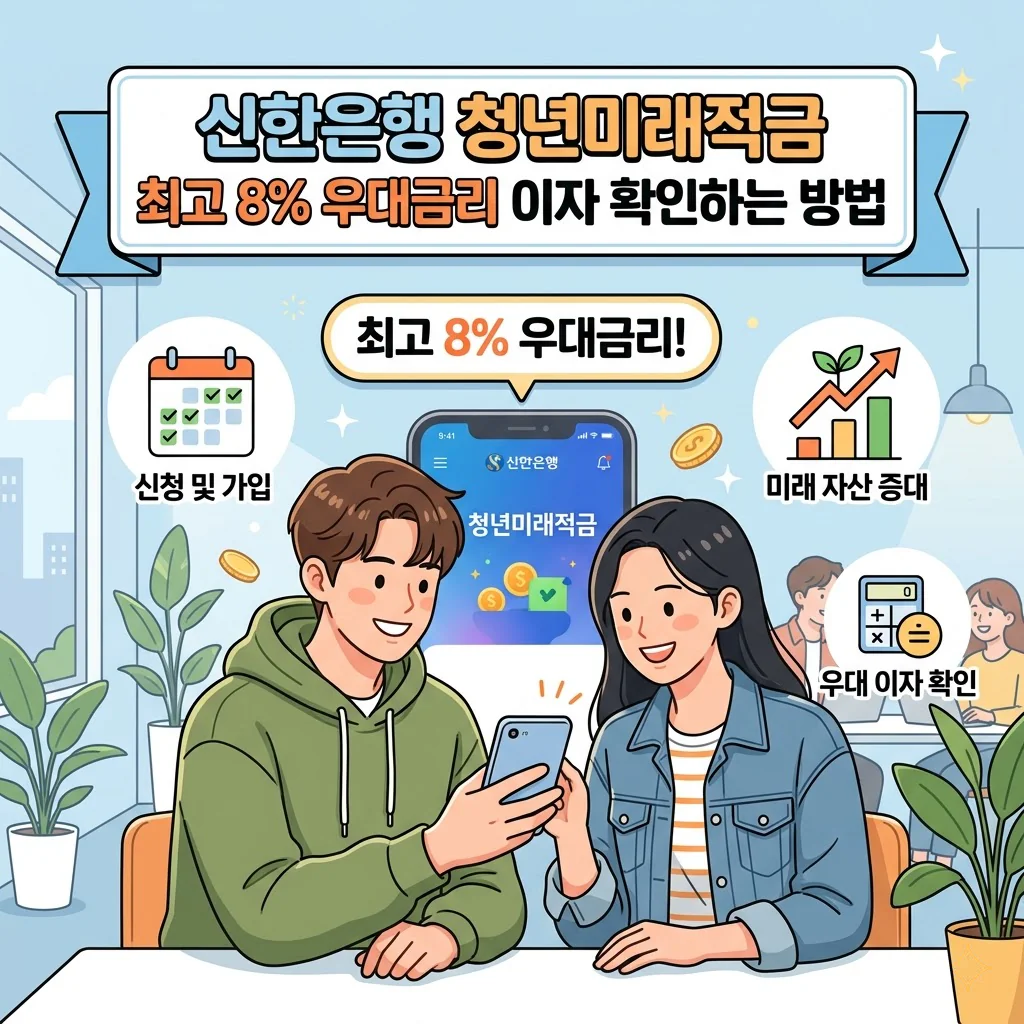 신한은행 청년미래적금 신청 가입방법과 최고 8% 우대금리 이자 확인하는 방법