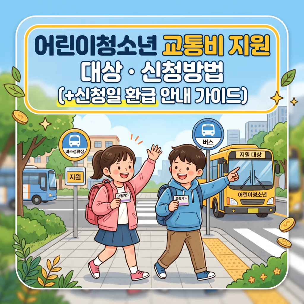 어린이청소년 교통비 지원 대상 신청방법(+신청일 환급 안내 가이드)