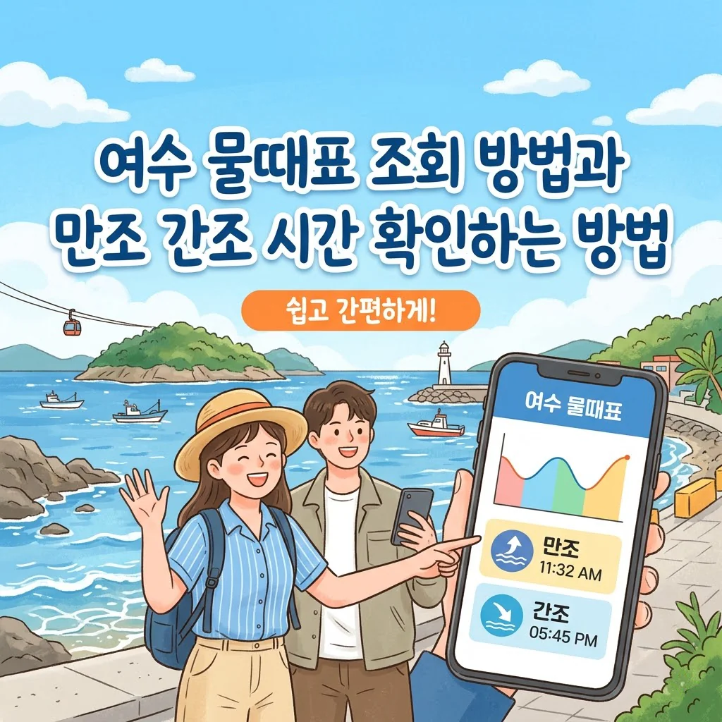 여수 물때표 조회 방법과 만조 간조 시간 확인하는 방법