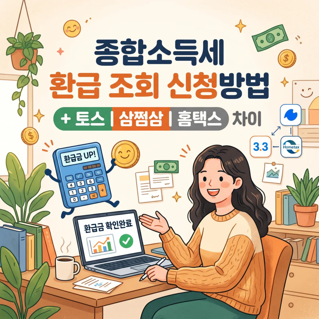 종합소득세 환급 조회 신청방법(+토스 삼쩜삼 홈택스 차이)