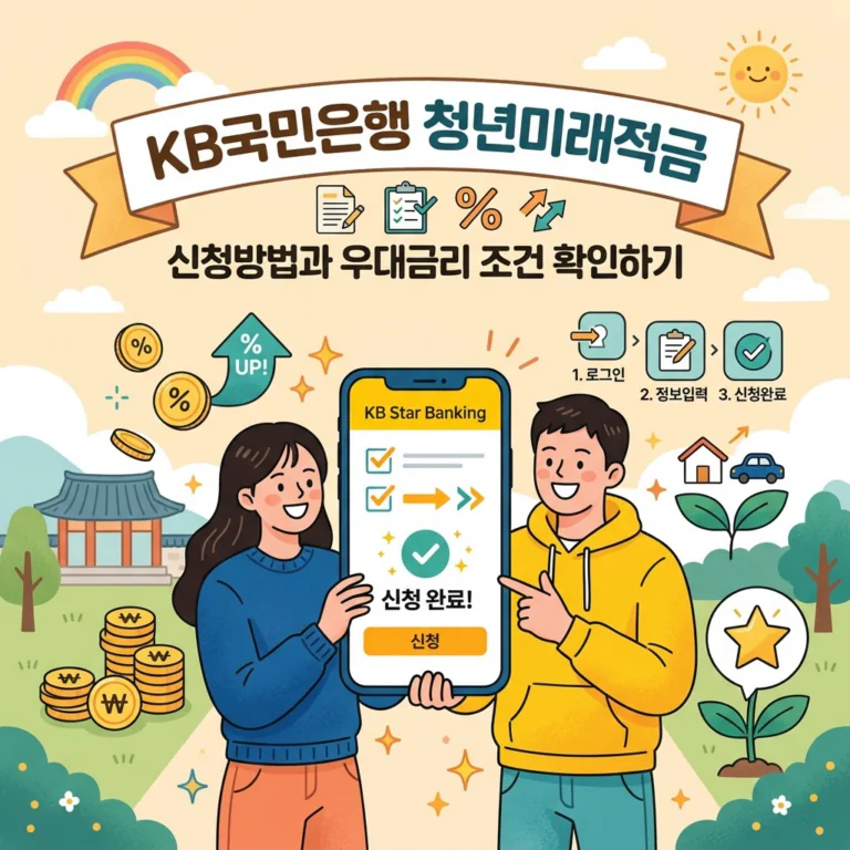 KB국민은행 청년미래적금 신청방법과 우대금리 조건 확인하기