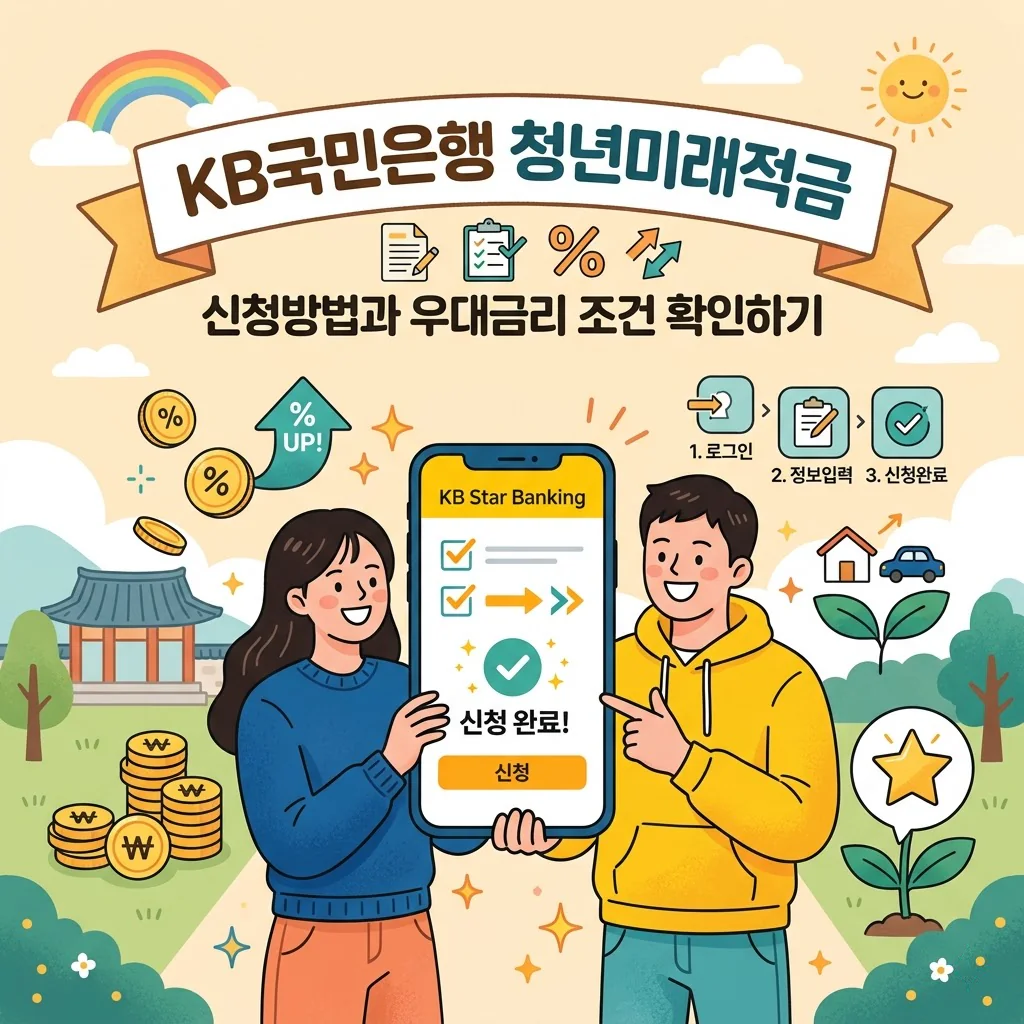 KB국민은행 청년미래적금 신청방법과 우대금리 조건 확인하기