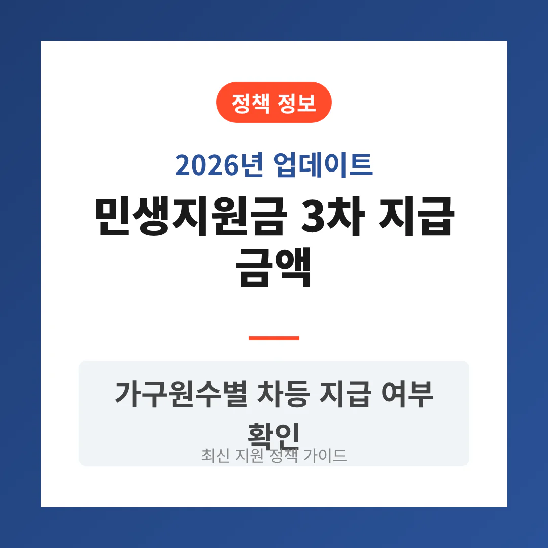 민생지원금 3차 지급 금액 및 가구원수별 차등 지급 여부 | 2026 완벽 가이드