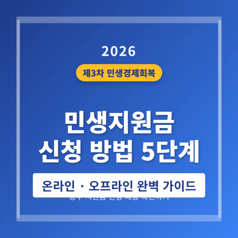 2026 민생지원금 3차 신청 방법 5단계 (온라인/오프라인) | 2026 완벽 가이드