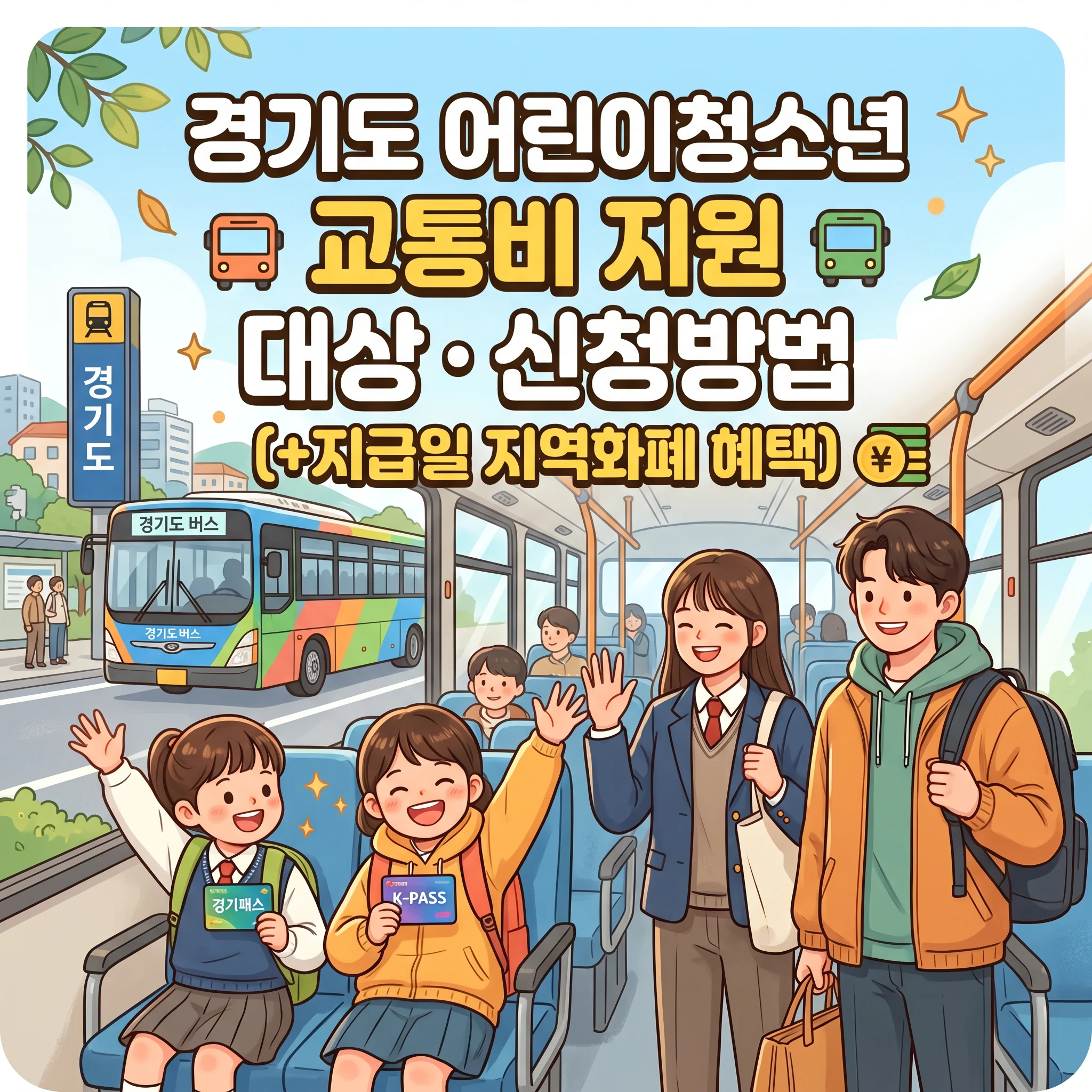 경기도 어린이청소년 교통비 지원 대상 신청방법(+지급일 지역화폐 혜택 안내)
