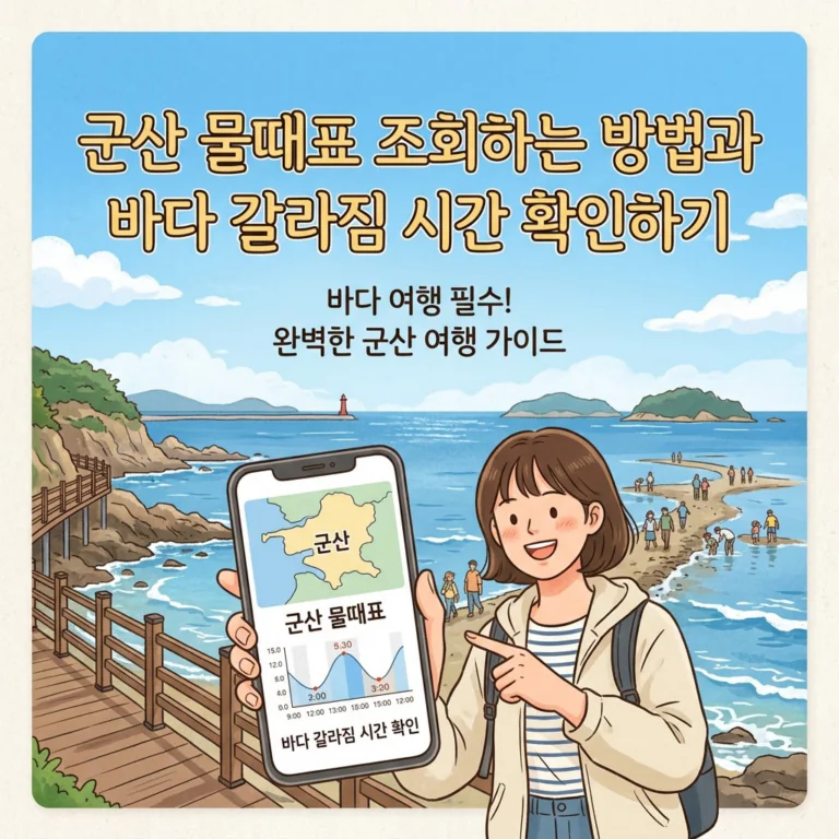 군산 물때표 조회하는 방법과 바다 갈라짐 시간 확인하기