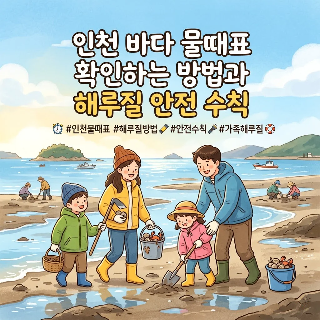 인천 바다 물때표 확인하는 방법과 해루질 안전 수칙