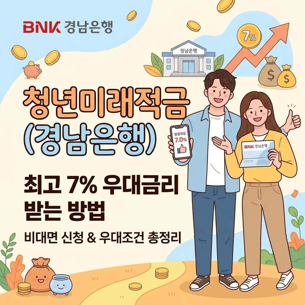 청년미래적금 경남은행 신청 및 최고 7% 우대금리 받는 방법
