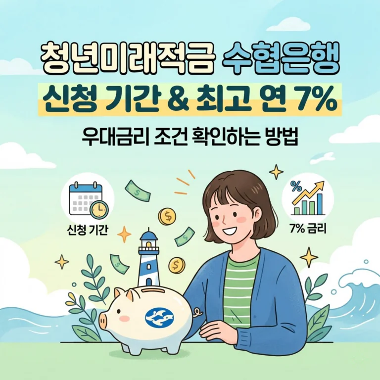 청년미래적금 수협은행 신청 기간과 최고 연 7% 우대금리 조건 확인하는 방법