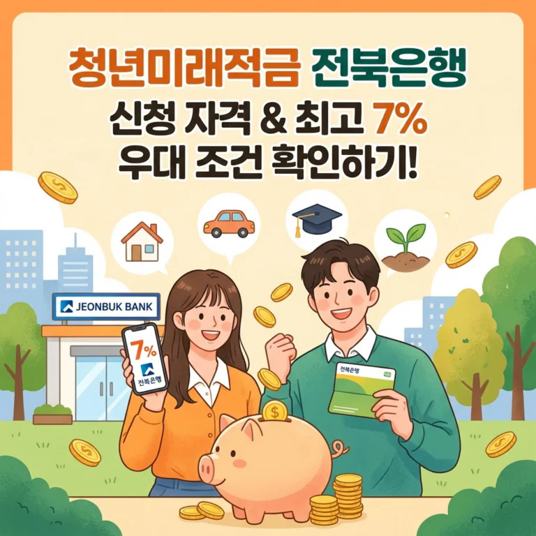 전북은행 청년미래적금 신청 자격과 최고 금리 7% 우대 조건 확인하는 방법