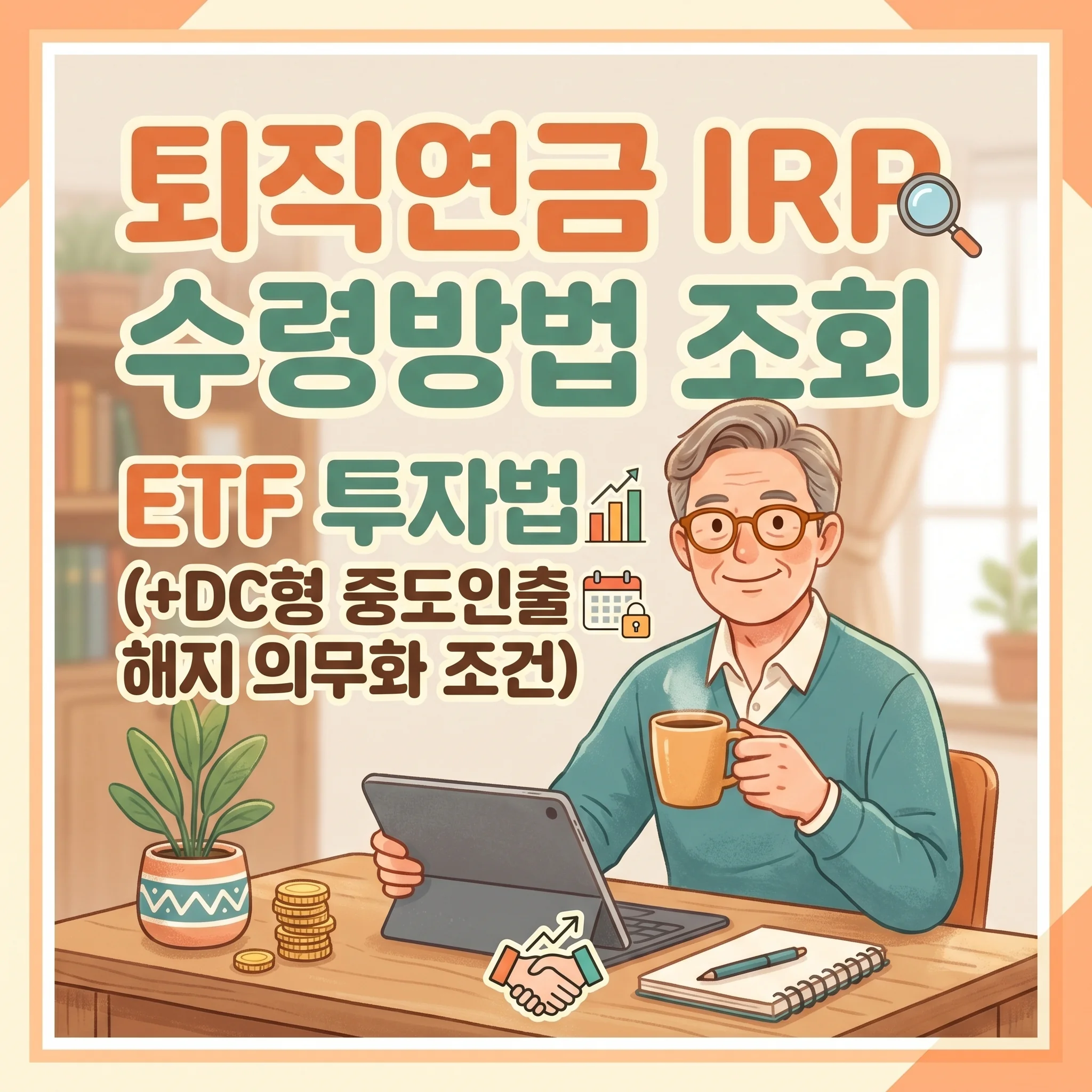 퇴직연금 IRP 수령방법 조회 ETF 투자법(+DC형 중도인출 해지 의무화 조건)