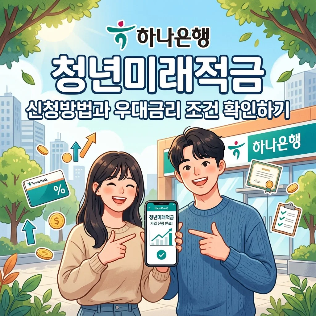 하나은행 청년미래적금 신청방법과 우대금리 조건 확인하기