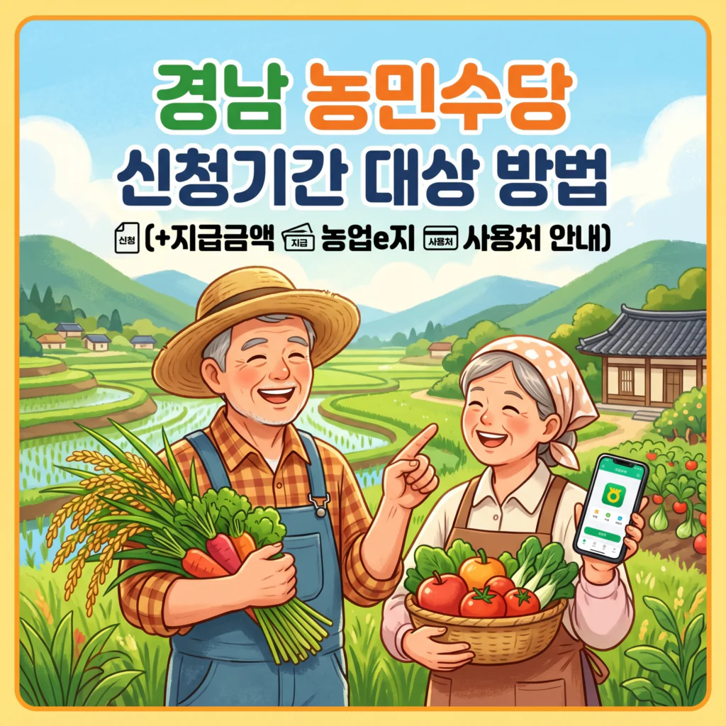 경남 농민수당 신청기간 대상 방법(+지급금액 농업e지 사용처 안내)