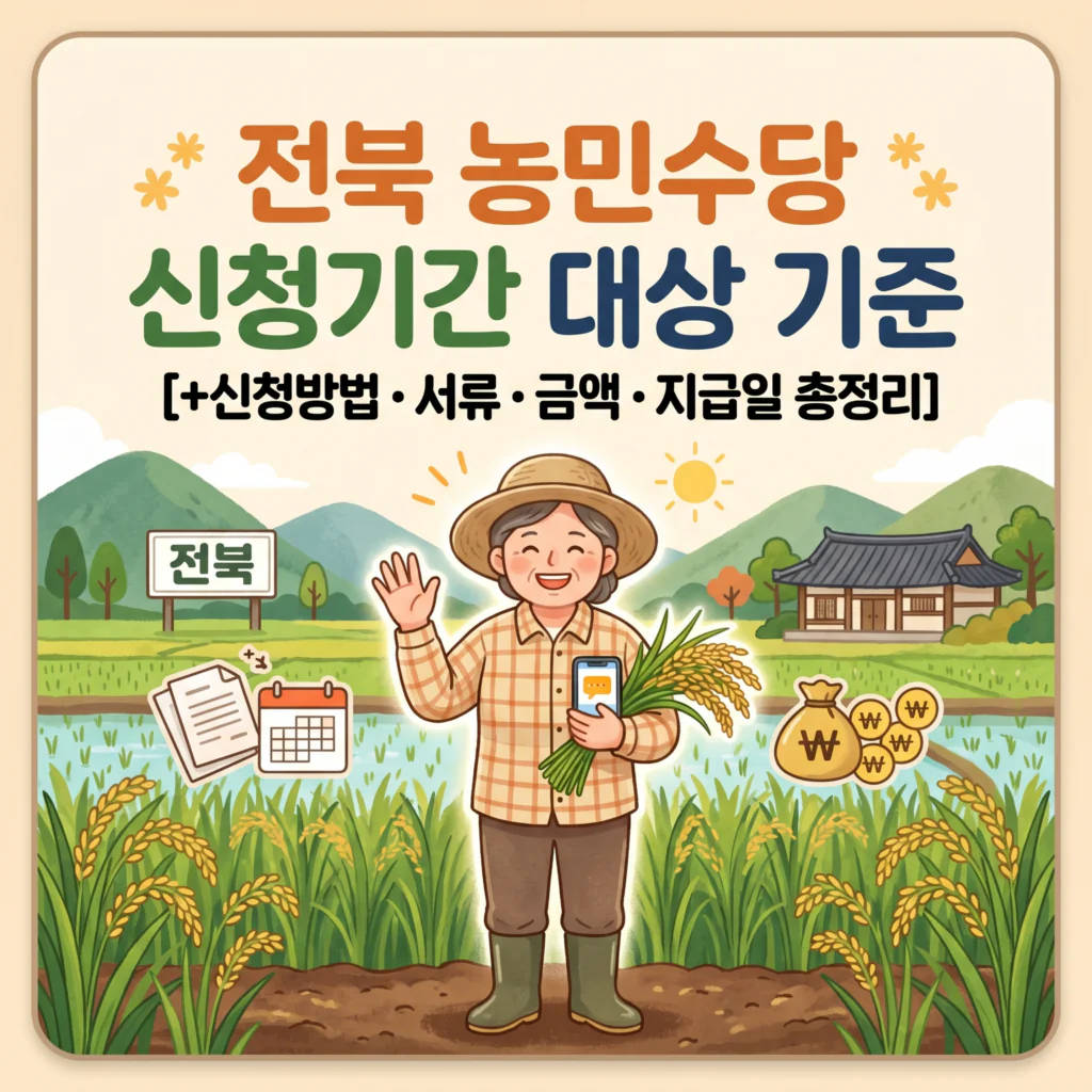 전북 농민수당 신청기간 대상 기준(+신청방법 서류 금액 지급일 총정리)