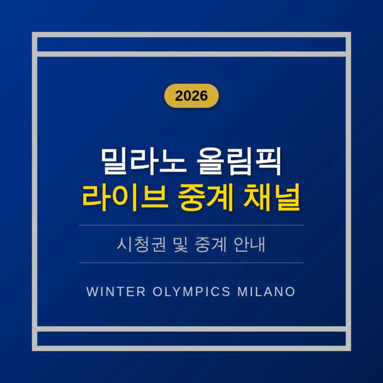 밀라노 올림픽 라이브 중계 채널 및 시청권 안내 | 2026 완벽 가이드