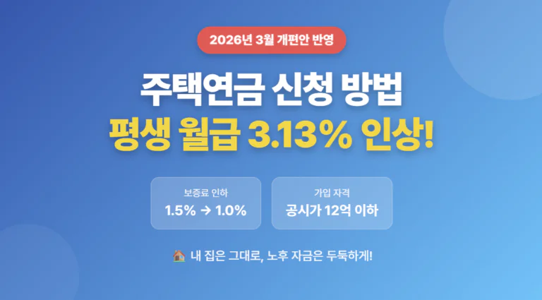 주택연금 신청 방법 총정리 (2026 최신)