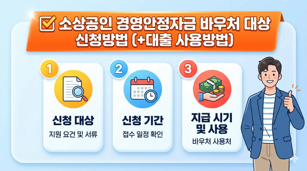 소상공인 경영안정자금 바우처 대상 신청방법 (+대출 사용방법)