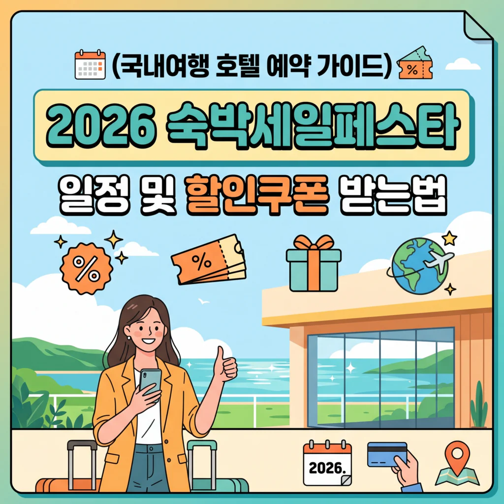 2026 숙박세일페스타 일정 및 할인쿠폰 받는법 (국내여행 호텔 예약 가이드)