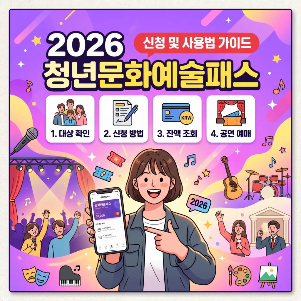 2026 청년문화예술패스 신청 및 사용법 가이드 (대상·잔액조회·공연 예매)