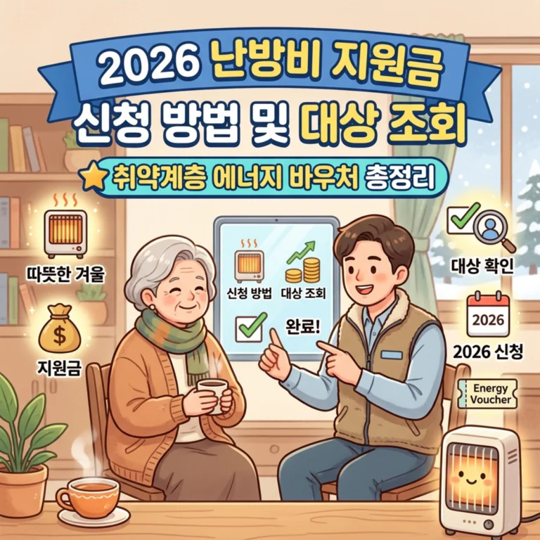 2026 난방비 지원금 신청 방법 및 대상 조회 (취약계층 에너지 바우처 총정리)