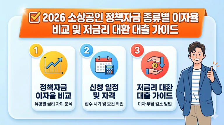 2026 소상공인 정책자금 종류별 이자율 비교 및 저금리 대환 대출 가이드