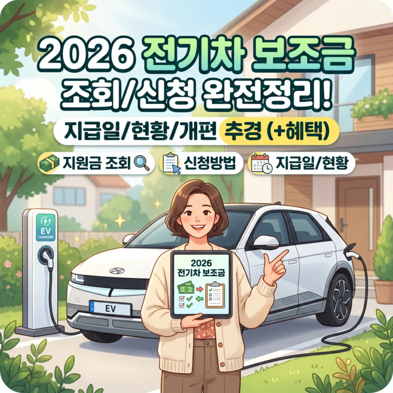 2026 전기차 보조금 조회 기준 신청방법(+현황 개편 추경 지급일)