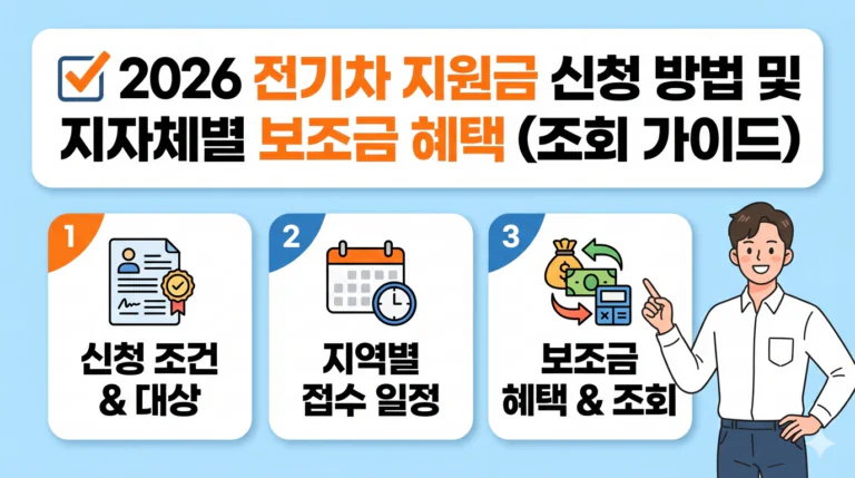 2026 전기차 지원금 신청 방법 및 지자체별 보조금 혜택 (조회 가이드)