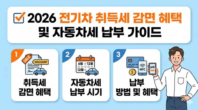 2026 전기차 취득세 감면 혜택 및 자동차세 납부 가이드