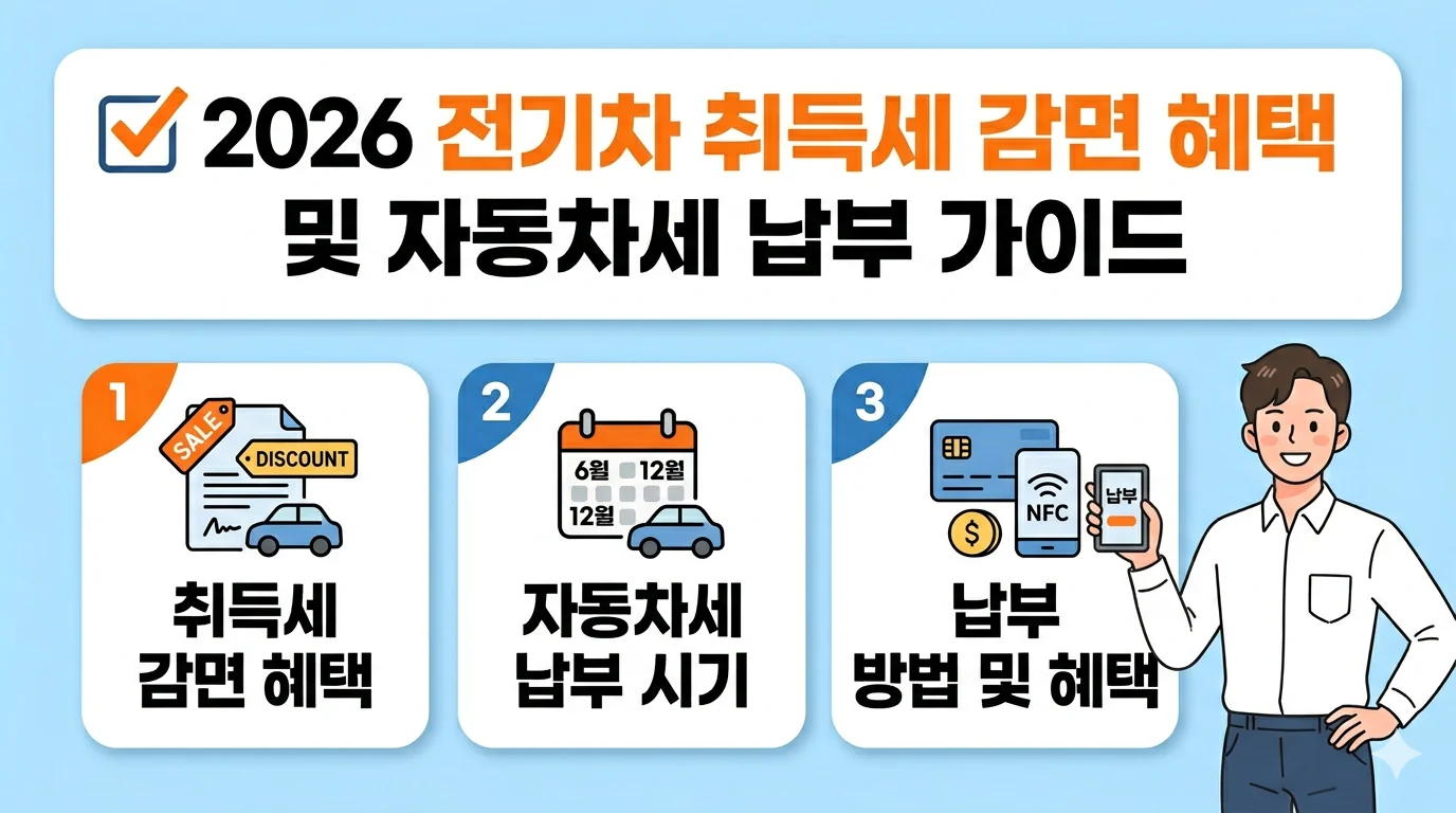 2026 전기차 취득세 감면 혜택 및 자동차세 납부 가이드