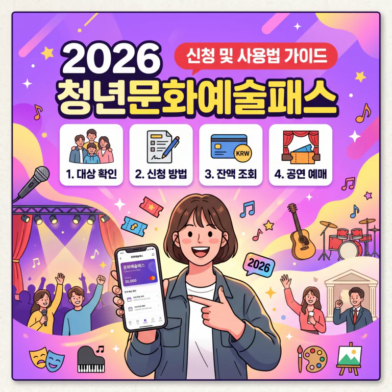 2026 청년문화예술패스 신청 및 사용법 가이드 (대상·잔액조회·공연 예매)