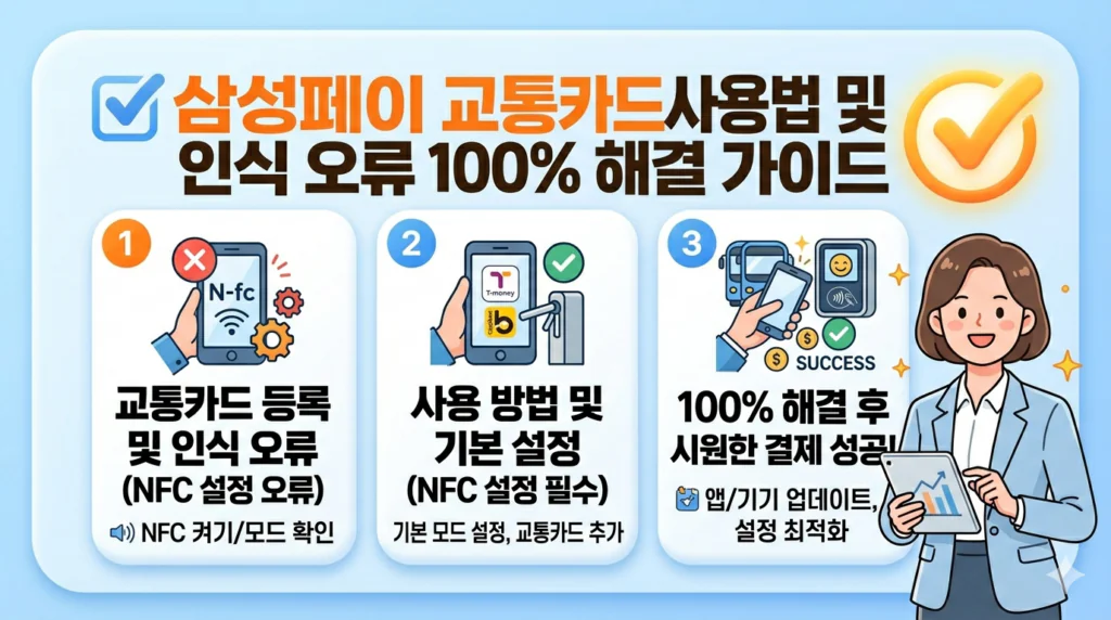 삼성페이 교통카드 사용법 및 인식 오류 100% 해결 가이드