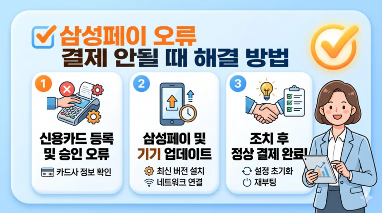 삼성페이 오류 결제 안될때 해결 방법 (카드 등록 오류·업데이트 후 조치)