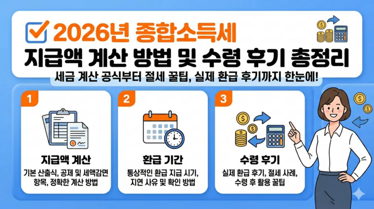 2026년 종합소득세 지급액 계산 방법 및 수령 후기 총정리