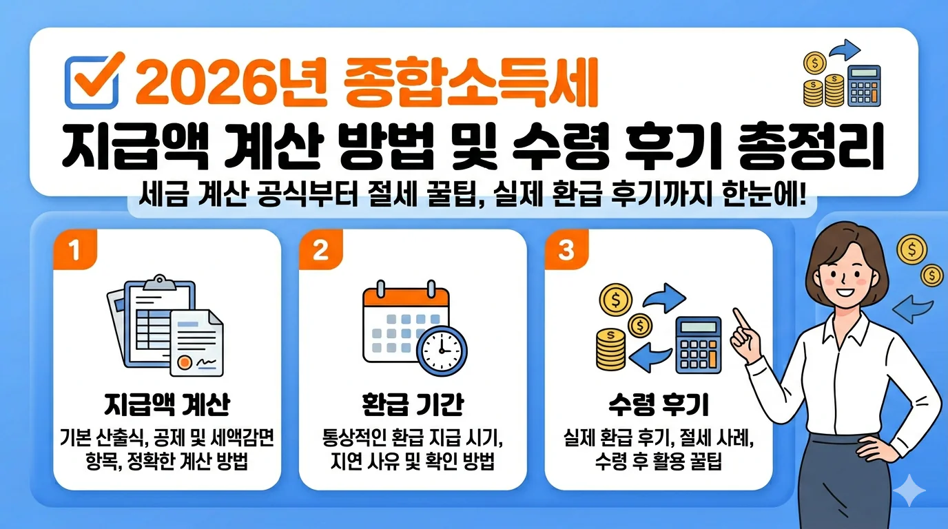 2026년 종합소득세 지급액 계산 방법 및 수령 후기 총정리