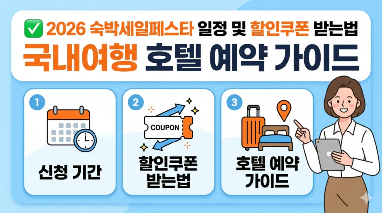 2026 숙박세일페스타 일정 및 할인쿠폰 받는법 (국내여행 호텔 예약 가이드)