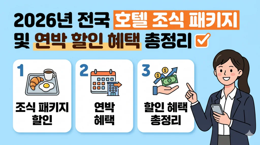 2026년 전국 호텔 조식 패키지 및 연박 할인 혜택 총정리