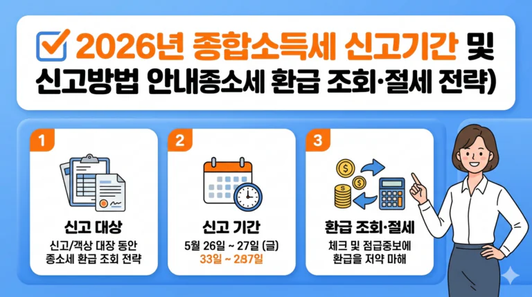 2026년 종합소득세 신고기간 및 신고방법 안내 (종소세 환급 조회·절세 전략)