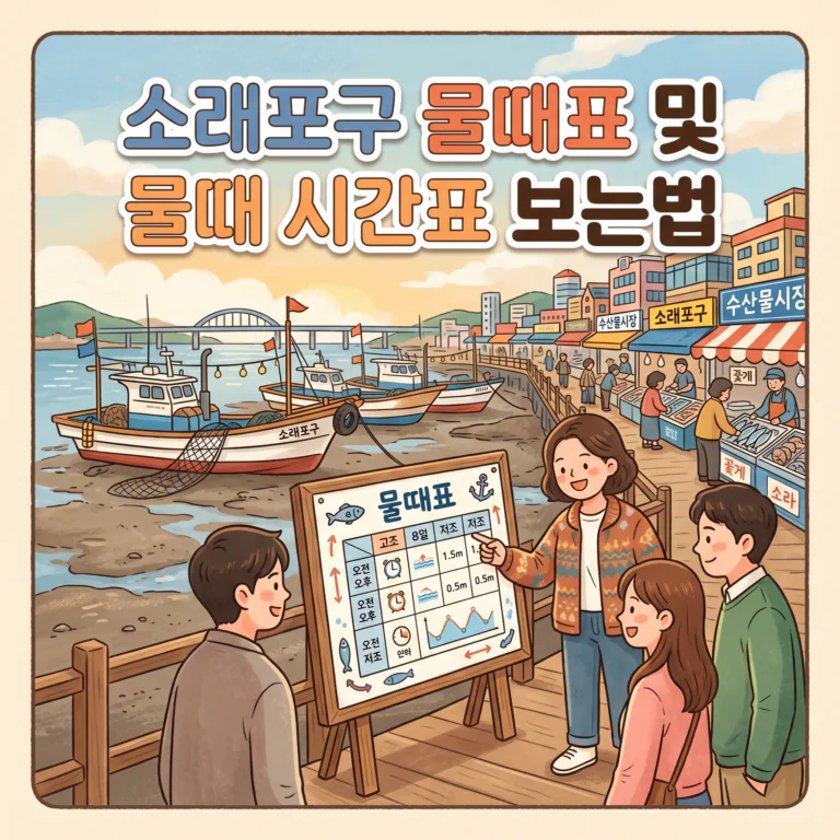 소래포구 물때표 및 물때 시간표 보는법