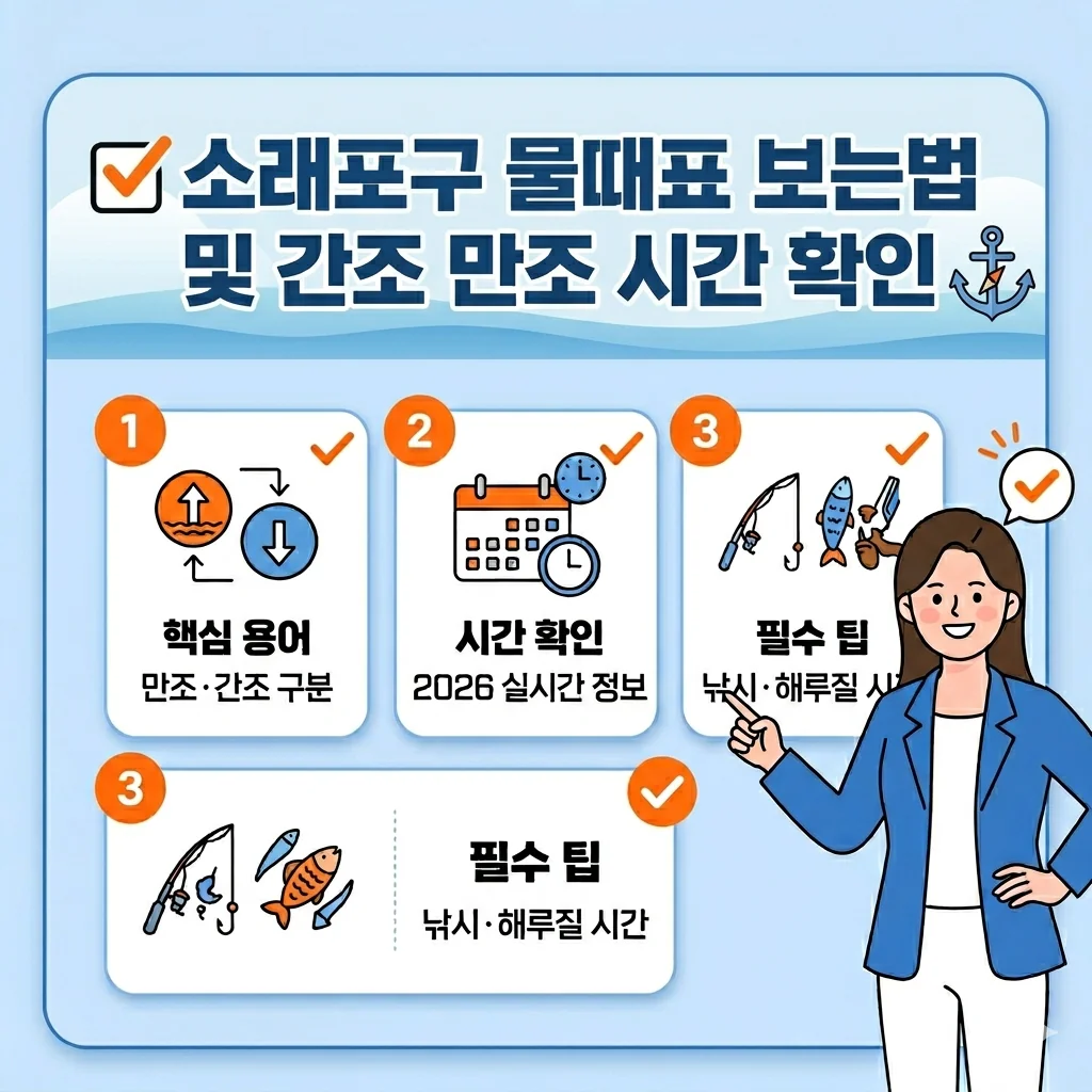 소래포구 물때표 보는법 및 간조 만조 시간 확인 (낚시 해루질 필수 정보)