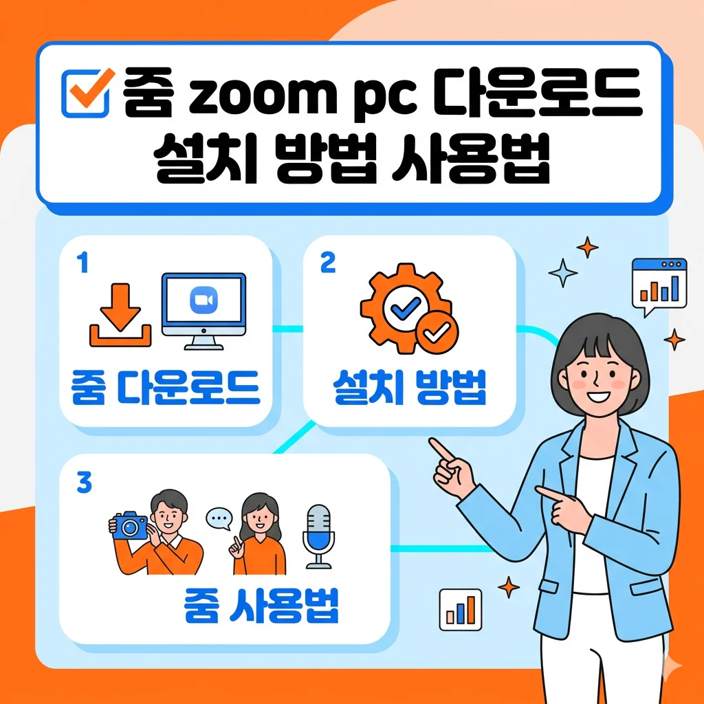 줌 zoom pc 다운로드 설치 방법 사용법