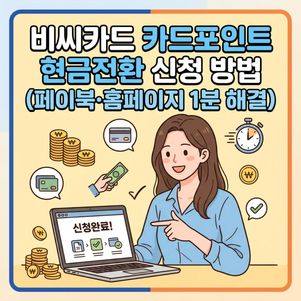 비씨카드 카드포인트 현금전환 신청 방법 (페이북·홈페이지 1분 해결)