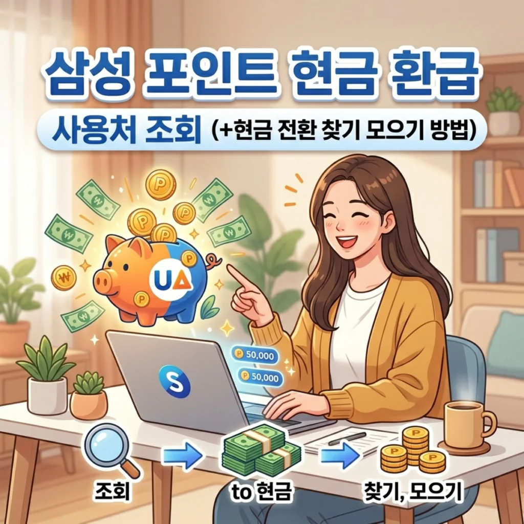 삼성 포인트 현금 환급 사용처 조회(+현금 전환 찾기 모으기 방법)